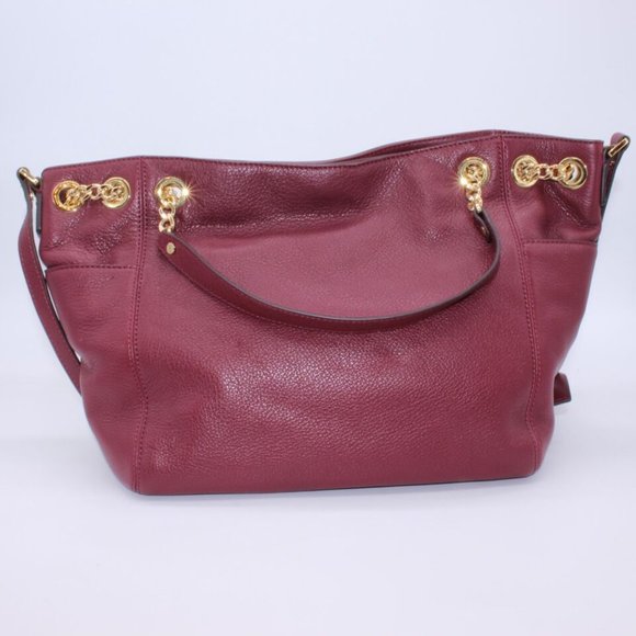 Michael Kors Jet Set Maroon Pebble Leather Tote - New with defects - Picture 7 of 12